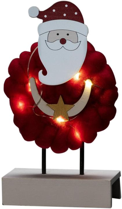 Actual product image Konstsmide LED Wooden Silhouette 'Santa with Cotton