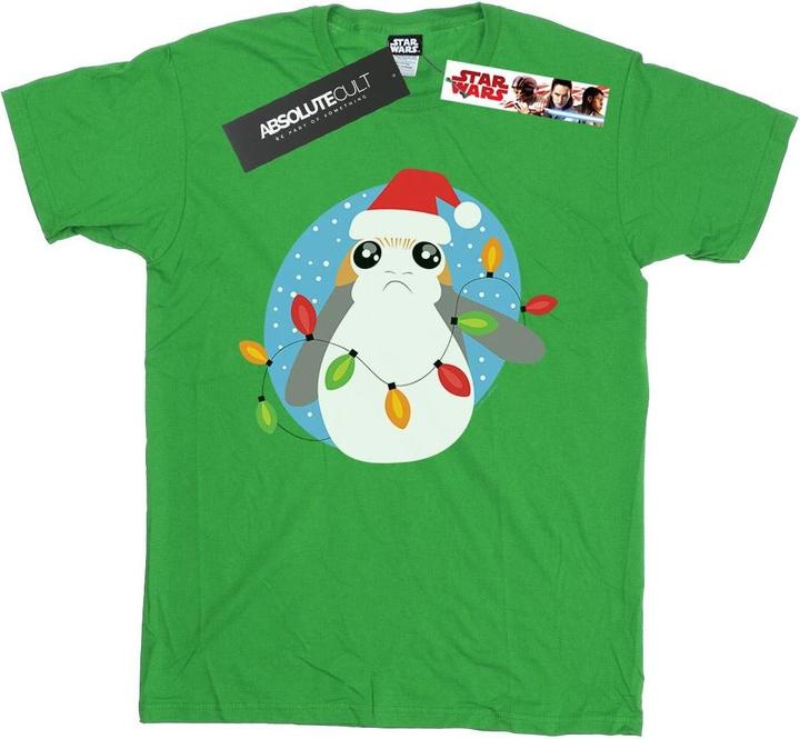 Star Wars The Last Jedi Porg Christmas Lights TShirt Jungen