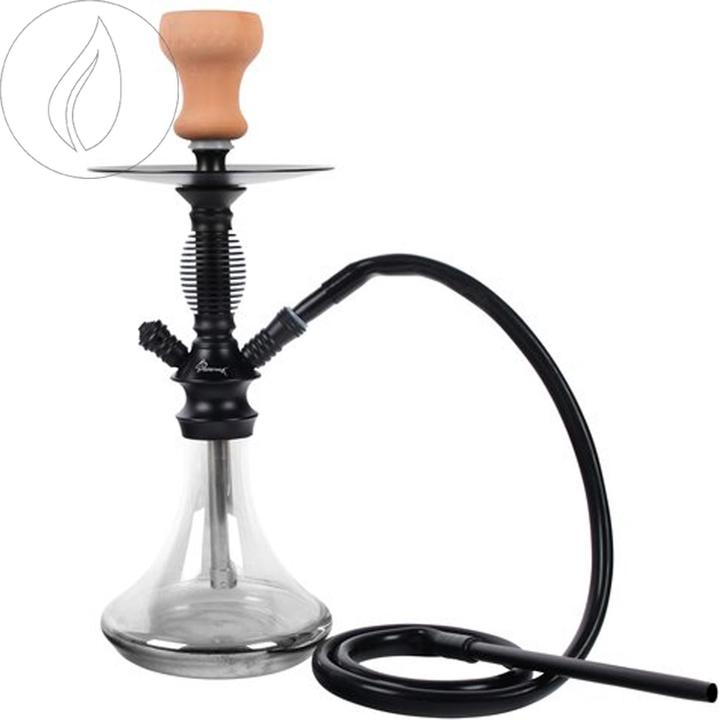 Moosmayr Shisha Achilles Black 42cm 1 connection. (42 cm)