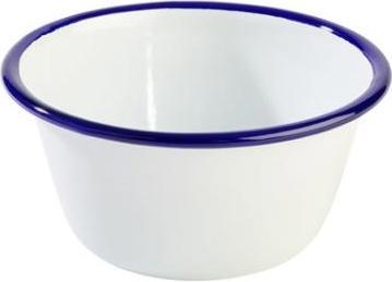 Actual product image APS Skål 50 cl Ø13xH6 cm Emaljebelagt stål Hvid med blå kant,10 pcs/pk