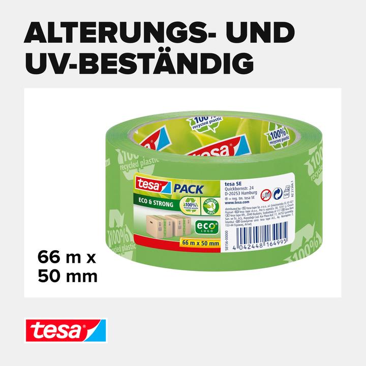 Actual product image tesa tesapack ECO & STRONG packaging tape - environmentally friendly packaging tape made from 100 % (50 mm)