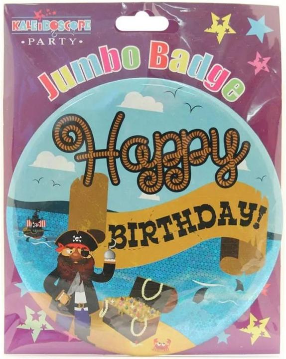 Kaleidoscope Pirat Abzeichen Happy Birthday Metall