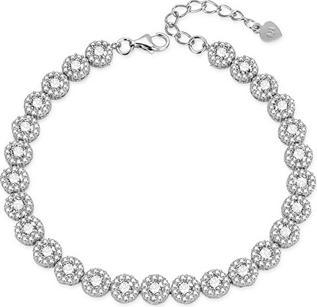 Agato Elegant silver bracelet with zircons AGB769/21