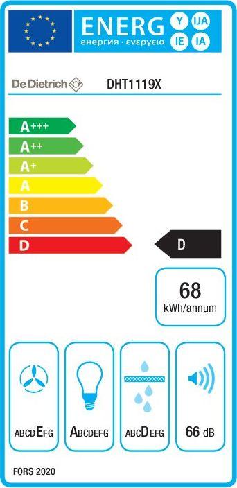 Energie-Label De Dietrich Dunstabzugshaube DHT1119X (Flachschirmhaube)