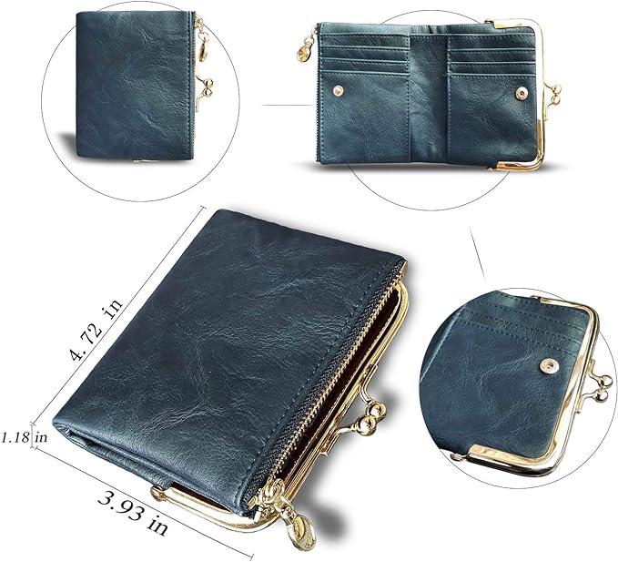 Actual product image Only-Bags.Store Solid colour versatile short wallet, Vintage Clutch Coin Purse Credit Card Holder with