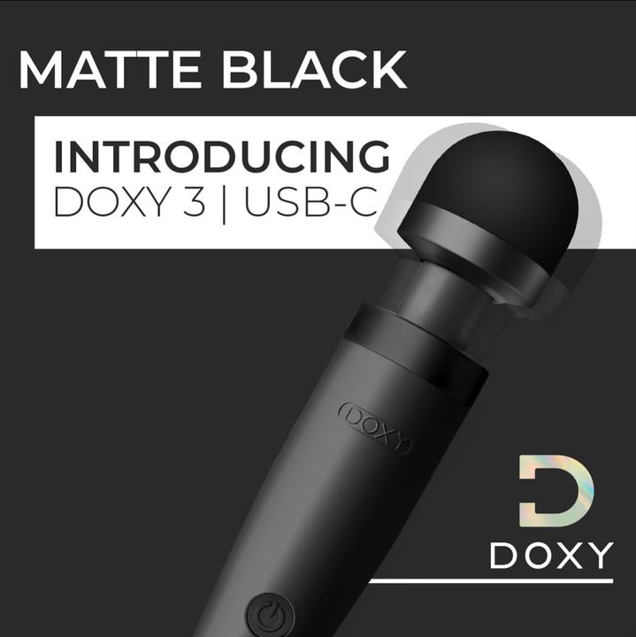 Actual product image Doxy 3 USBC Wand Vibrator Schwarz