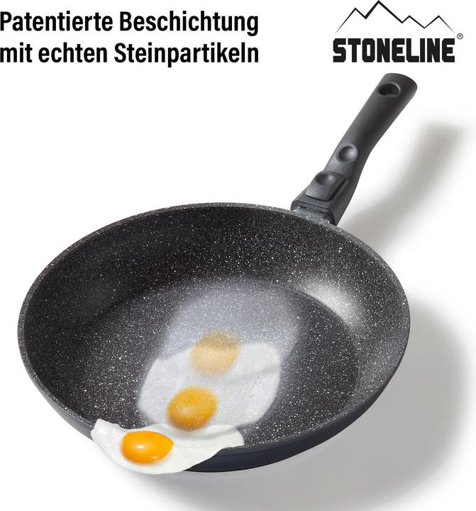 Produktbild Stoneline FLEX Made in Germany Schmorpfanne 28 cm, mit abnehmbarem Griff (28 cm, Bräter + Schmortopf, Aluminium)