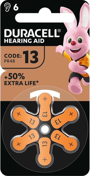 Produktbild Duracell Batterie Hörgeräte EasyTab 13 (PR48) NEU 6St. (6 Stk., PR48, 290 mAh)