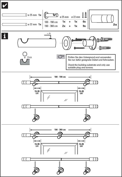 Nutritional values and ingredients Gardinia Curtain pole set cylinder