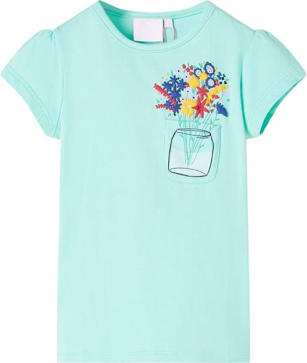 VidaXL Kinder-T-Shirt Helles Minzgrün 92,Material: 95 % Baumwolle (92)