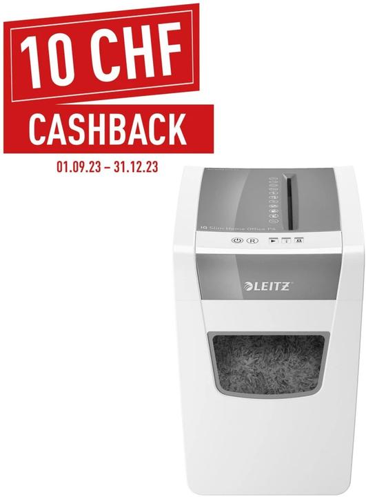 Image du produit Leitz Destructeur de documents IQ Slim Office P4/12 feuilles/moteur DC/blanc (Coupe de particules)