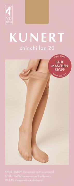 Actual product image Kunert Chinchillan 20 (pack of 3) fine knee socks, colour 054 cashmere, size 39-42 (20 DEN, 39 - 42)