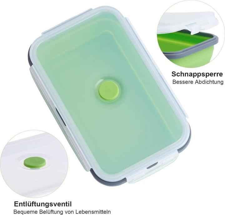 Produktbild König Design Gefrier Dosen Lebensmittel Vorrats Behälter Frischhaltedosen Deckel Faltbar (1.20 l)