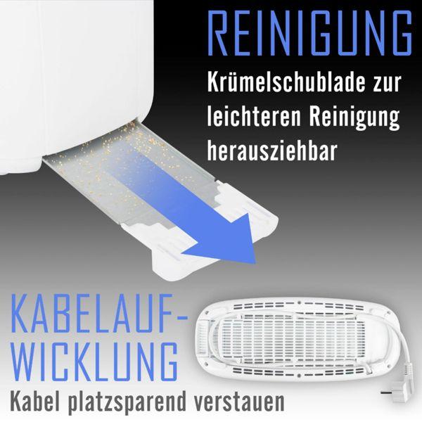 Image du produit Clatronic TA 3802 blanc Grille-pain 4 tranches à fentes longues