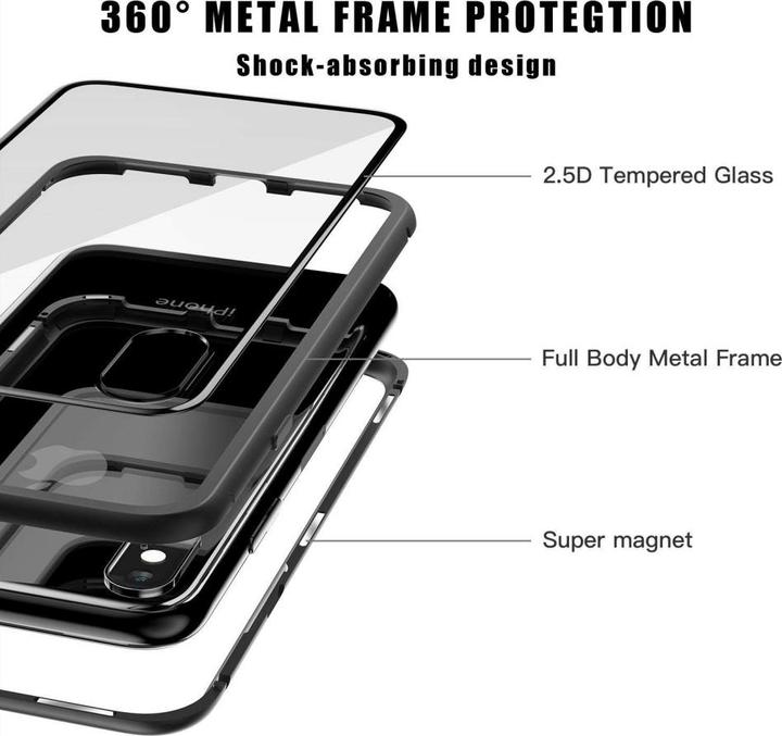 Produktbild G-Case Apple iPhone XS Max Aluminium Magnetic Glass Backcover Hülle (Apple iPhone XS Max)
