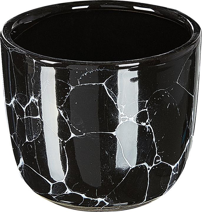 Actual product image Beliani Bathroom set 6-piece ceramic black terrazzo look PALMILLA