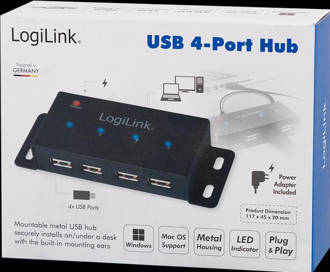 Actual product image LogiLink UA0141A (USB-A, 4 Ports)