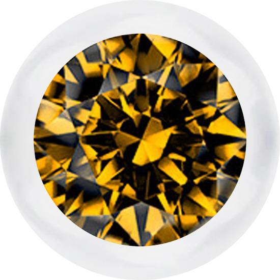 Star Piercing Kugel transparent mit Kristall topaz (Bioflexohne Messing, Chirurgenstahl 316Lohne Messing)