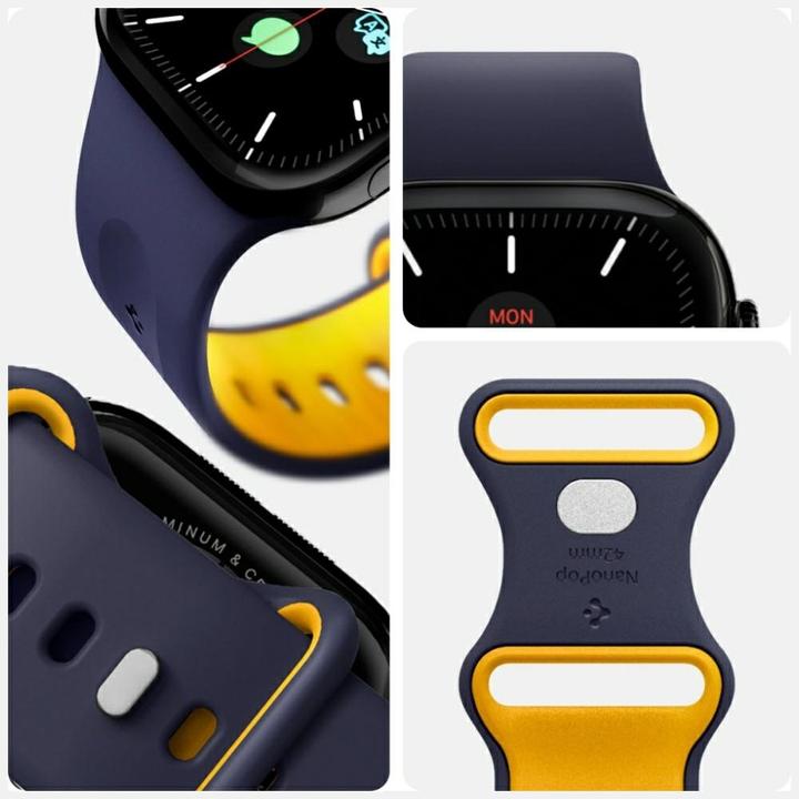 Immagine prodotto Spigen - Nano Pop - Apple Watch 1/2/3/4/5/6/7/8/9/10/SE/SE 2 (38/40/41/42mm) - Blueberry Navy (Materiale sintetico, Silicone)