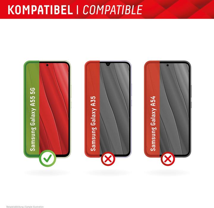 Image du produit Displex Real Glass, 2D Panzerglas + Handyhülle (1 pièce(s), Samsung Galaxy A55)
