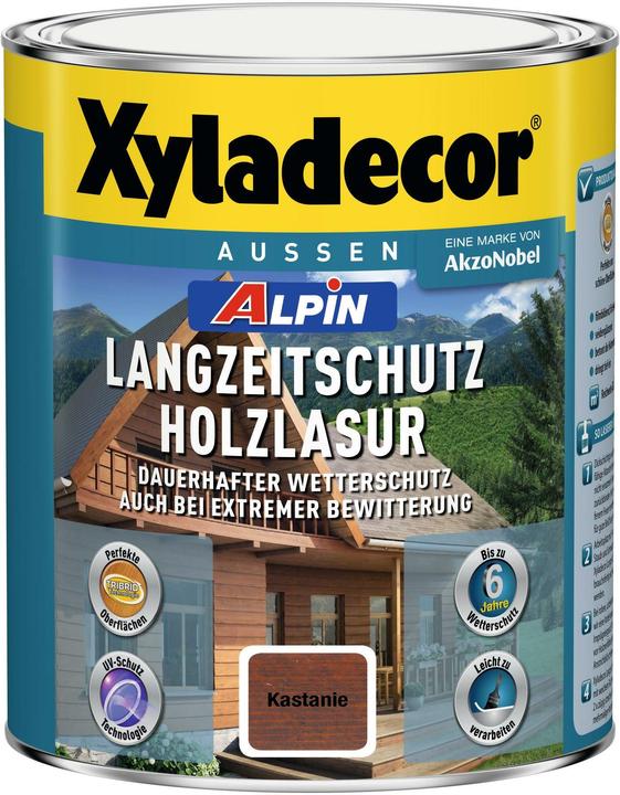 Image du produit Xyladecor Alpin protection longue durée lasure bois châtaignier (Châtaigne, 1 l)