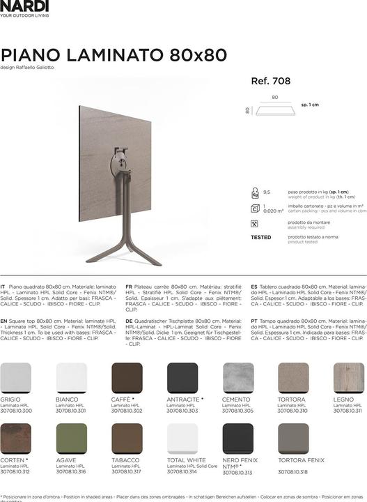 Actual product image Nardi P. LAMINATO 80X80 (80 x 80 cm)