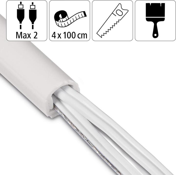 Produktbild Hama PVC-Kabelkanal, halbrund (Kabelkanal, 100 cm)