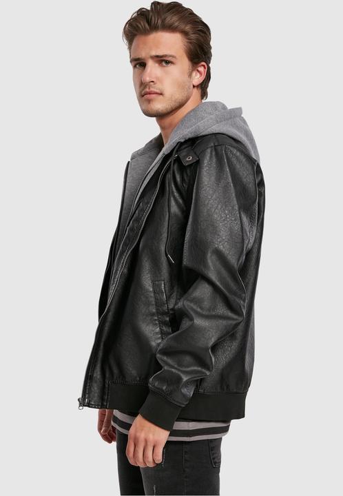 Immagine prodotto Urban Classics Giacca in pelle sintetica con cappuccio in pile (M)