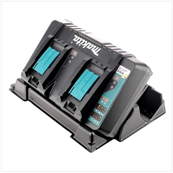 Actual product image Makita DC 18 RD ZE Charger 7.2V - 18V for 2 Li-Ion batteries - 2-fold charger with inlay (18 V)