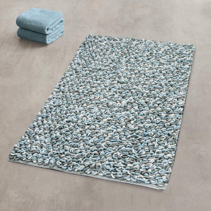 Produktbild Kleine Wolke Badteppich Sling 60 x 90 cm, Blau/Weiss (60 x 90 cm)