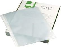 Produktbild Q-Connect Plastlomme klar åben top 0,12mm praeget A4 PP,100 stk/pk
