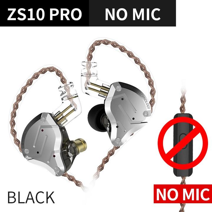 Actual product image KZ Acoustics ZS10 Pro In-Ear Headphones Black 3 5mm (Cable)