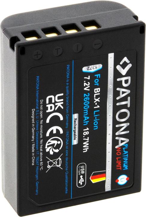 Actual product image Patona Platinum Battery BLX-1 USB-C (Camera battery)