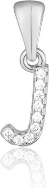 JVD Silver pendant with zircons letter "J" SVLP0948XH2BI0J