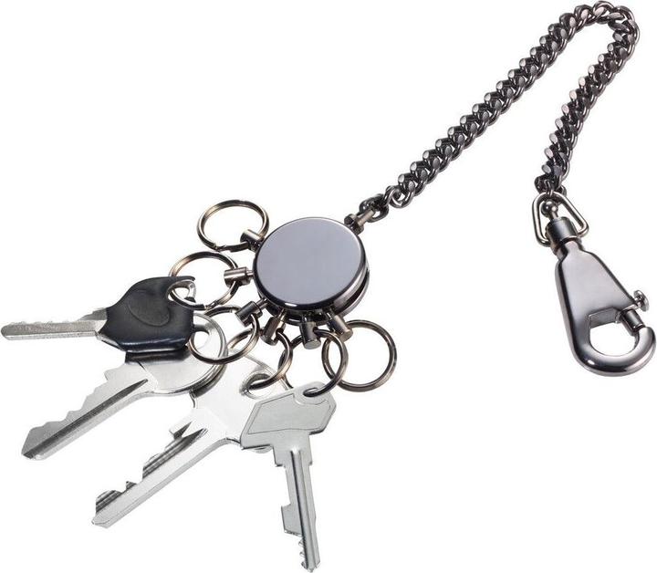 Immagine prodotto Troika Portachiavi PATENT CHAIN con catena, rotondo, grigio lucido