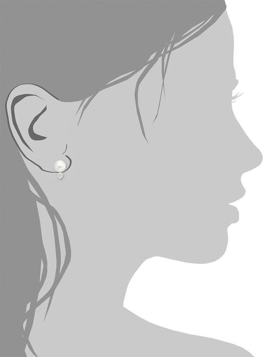 Actual product image Amor Classic pearl stud earrings enhanced with sparkling white cubic zirconia (synth.) (Silver)