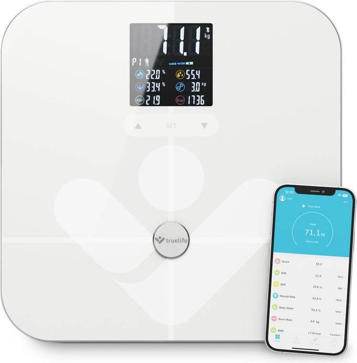 Truelife Personenwaage max. 180 kg FitScale W7 BT white retail (180 kg)