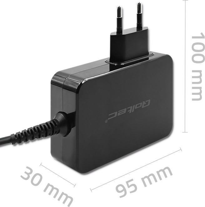 Actual product image Qoltec Ładowarka GaN POWER PRO | 1xUSB-C | 90W | 5-20V | 3-4.5A | Czarna (90 W)