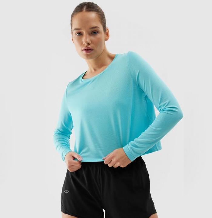 Actual product image 4F Koszulka damska longsleeve F218 niebieska 4FWSS24TFLOF218 33S M (M)