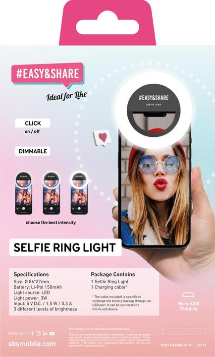 Actual product image SBS Selfie Ring Light