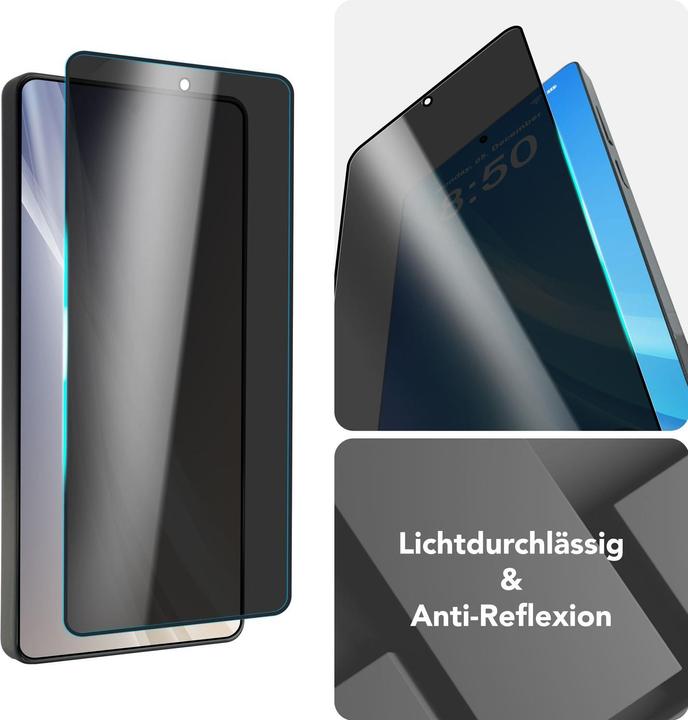 Produktbild Nalia AntiSpyX - Privacy Schutzglas mit Schablone - Full Screen Anti-Spy Protector (1 Stück, Samsung Galaxy S25 Ultra)