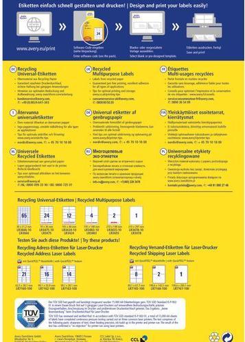 Actual product image Avery Recycling Universal Labels