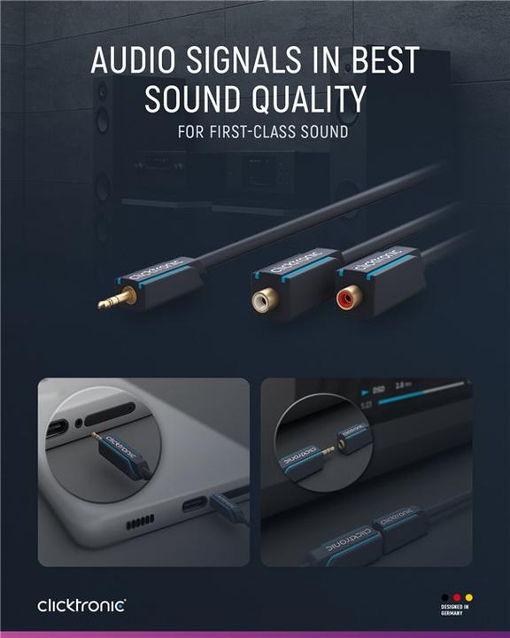 Produktbild Goobay MP3 Y-Adapter (0.10 m, 3.5mm Klinke (AUX), Cinch)