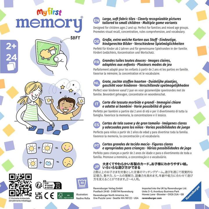 Produktbild Ravensburger My first memory Plüsch (Deutsch, Spanisch, Französisch, Niederländisch, Italienisch, Portugiesisch, Englisch)