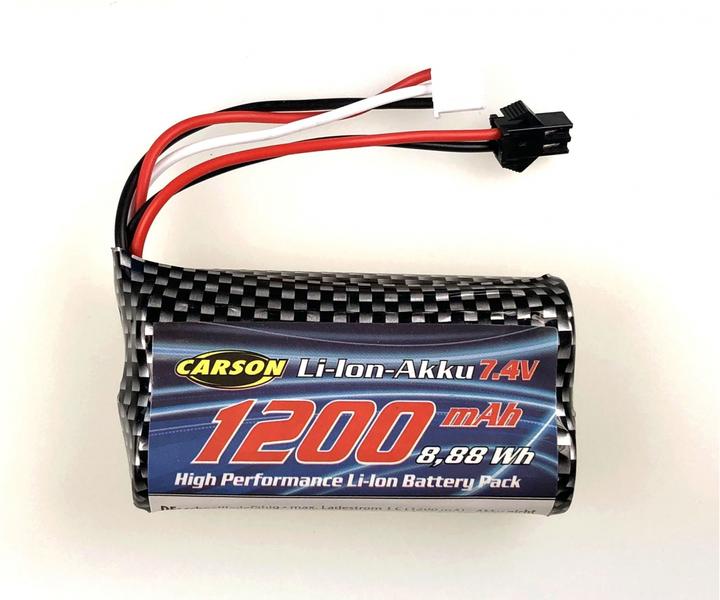 Produktbild Carson 7,4V/1200mAh LiION Akku : 404219/20 JST (7.40 V, 1200 mAh)