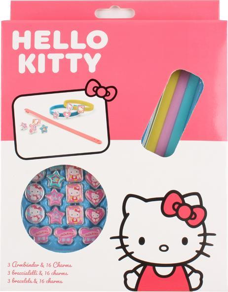 Hello Kitty 3 Plastikarmbänder Mit 18 Charms (15 cm, Plastik)