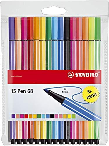 Actual product image STABILO Pen 68 Premium felt-tip pen (Multicoloured, 15 x)