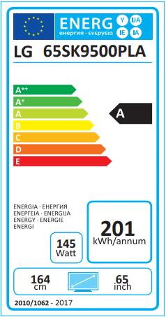 Energie-Label LG 65SK9500PLA (65", LCD, 4K, 2018)