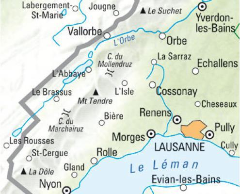 Image du produit Carte de randonnée Lausanne-Vallée de Joux