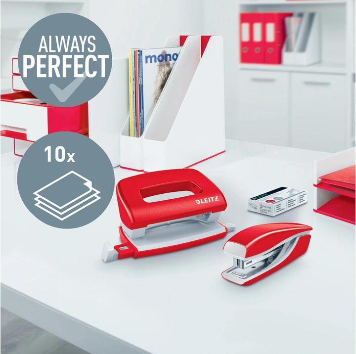 Image du produit Leitz Perforateur + agrafeuse WOW rouge métallisé